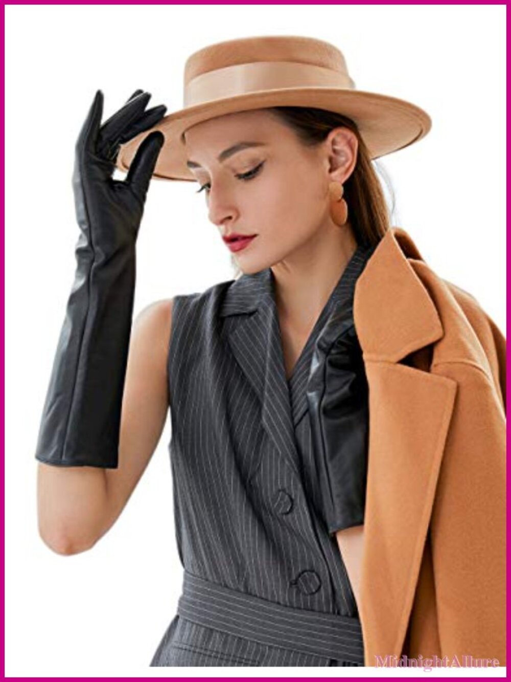 Genuine Lambskin Leather Touchscreen Winter Gloves Plush Lined